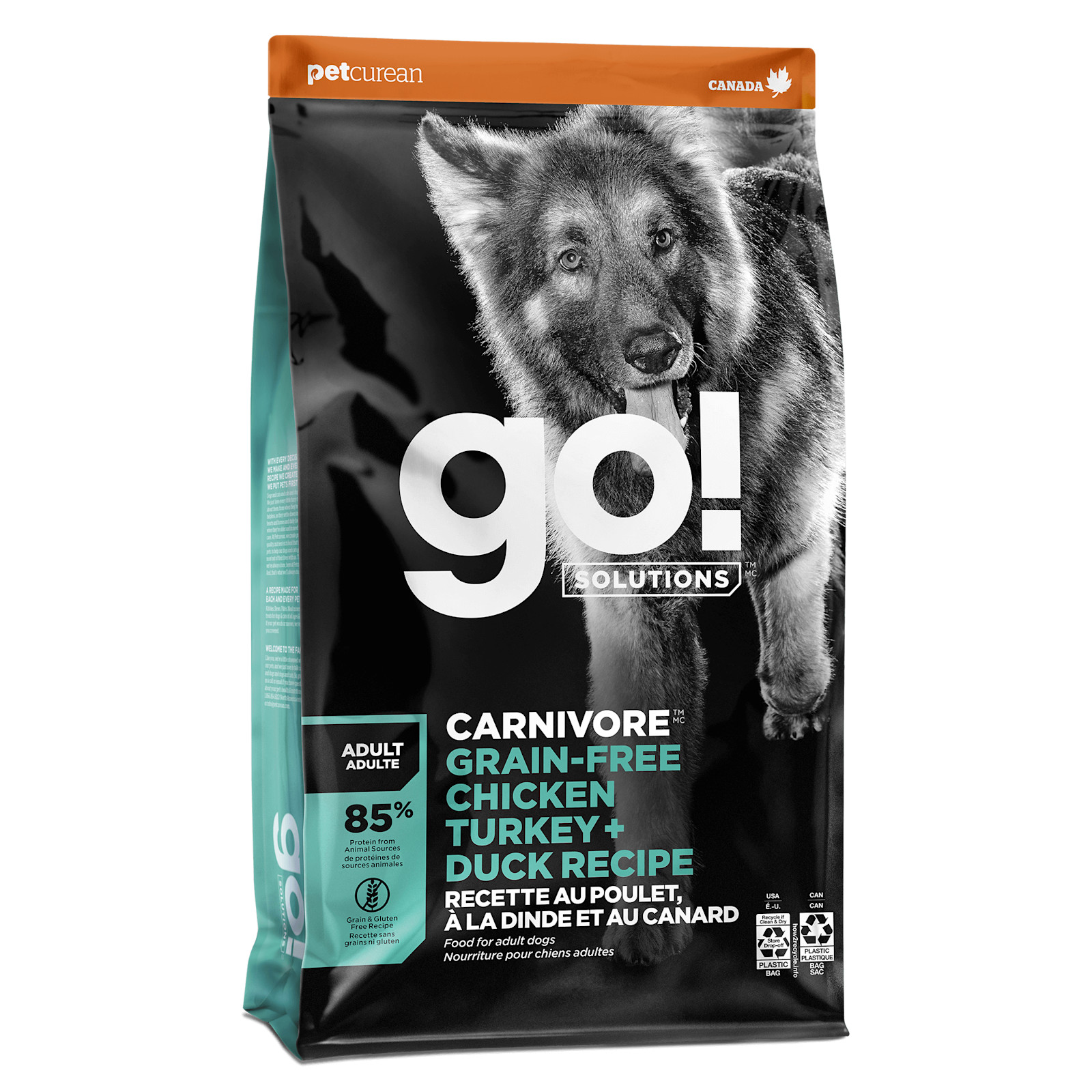 גו Carnivore Chicken, Turkey + Duck Grain-Free Adult - מזון יבש לכלבים