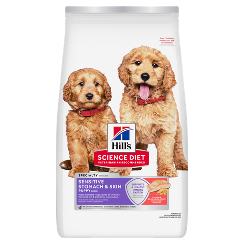 הילס Puppy Sensitive Stomach & Skin Salmon & Brown Rice Recipe Dry - מזון יבש לכלבים