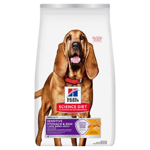 הילס Adult Sensitive Stomach & Skin Large Breed Chicken & Barley Recipe Dry Dog Food - מזון יבש לכלבים