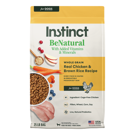 אינסטינקט BeNatural Kibble Real Chicken & Brown Rice Recipe - מזון יבש לכלבים