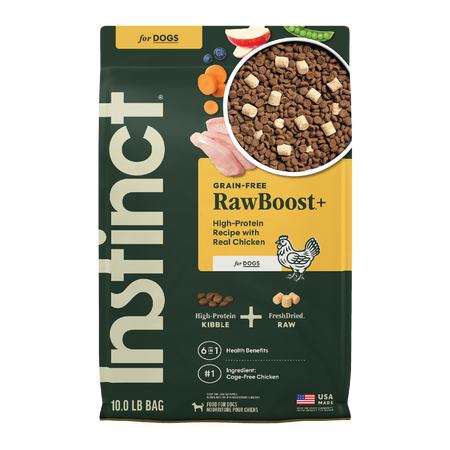 אינסטינקט RawBoost+ Kibble Real Chicken Recipe - מזון יבש לכלבים