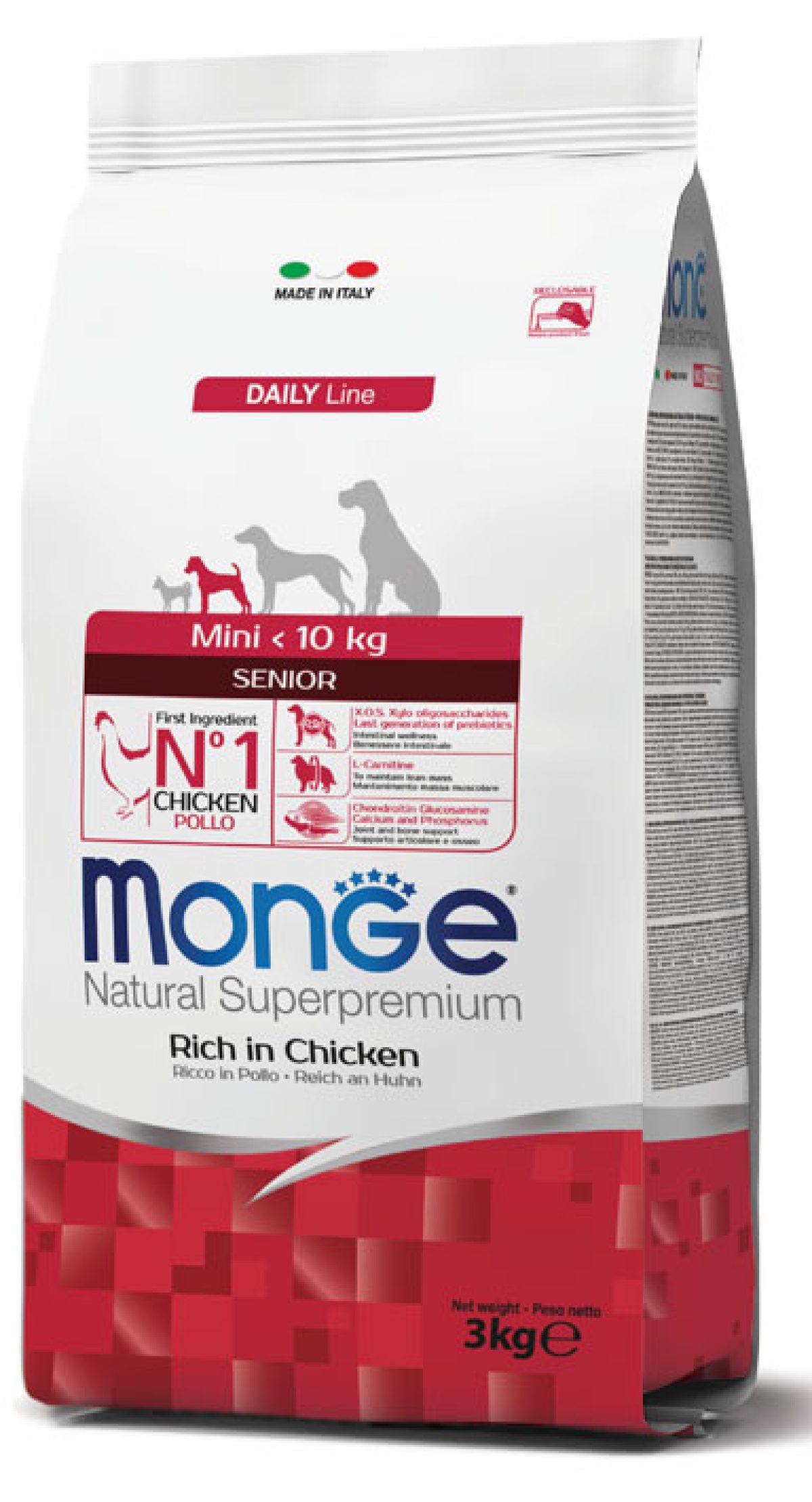 מונג' Natural Superpremium Mini Senior Rich in Chicken - מזון יבש לכלבים