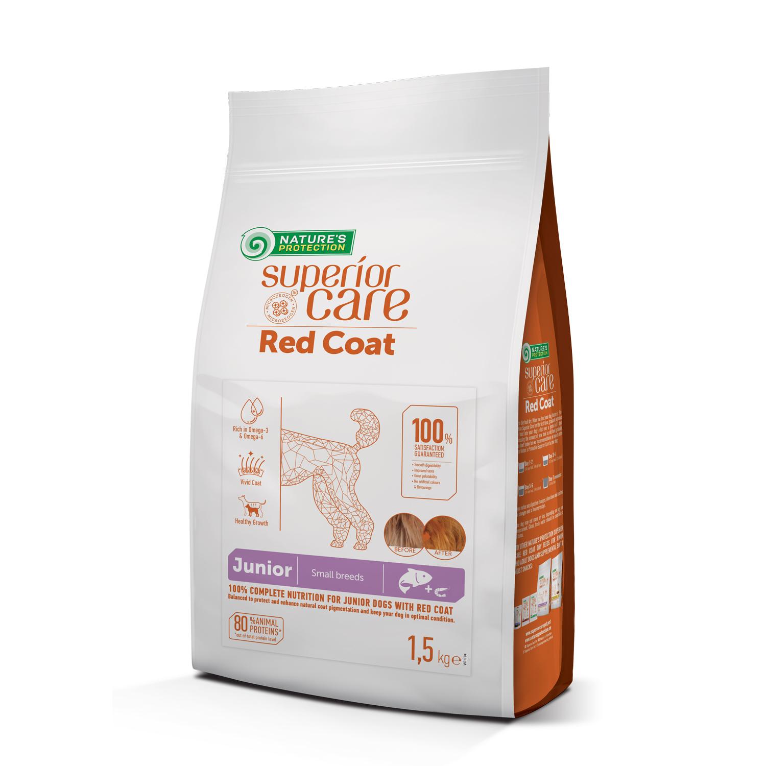 נייצ'רס פרוטקשן Dry grain free food for junior dogs of small breeds with red coat, with salmon - מזון יבש לכלבים