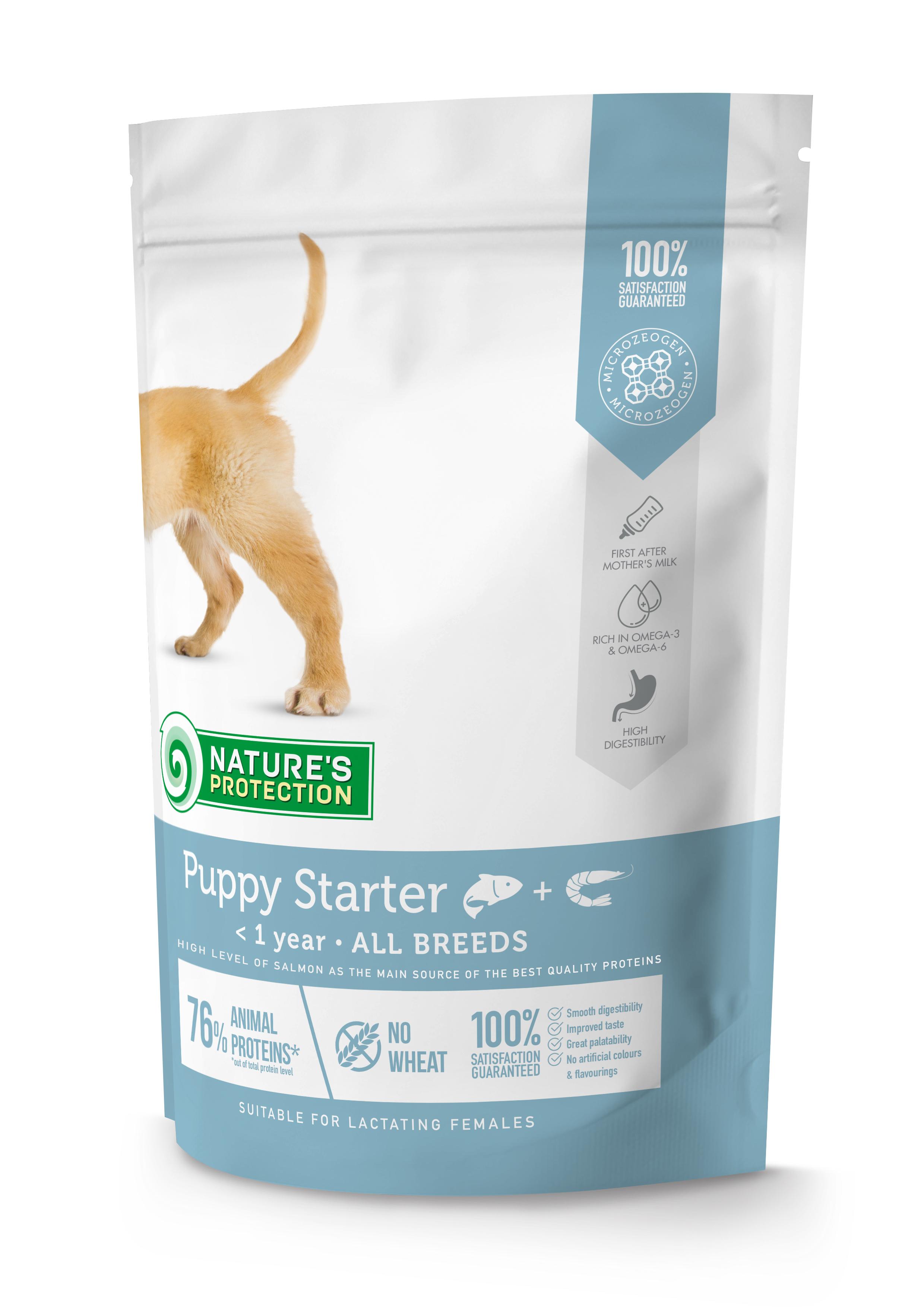 נייצ'רס פרוטקשן Starter Salmon with Krill for All Breeds Puppies - מזון יבש לכלבים