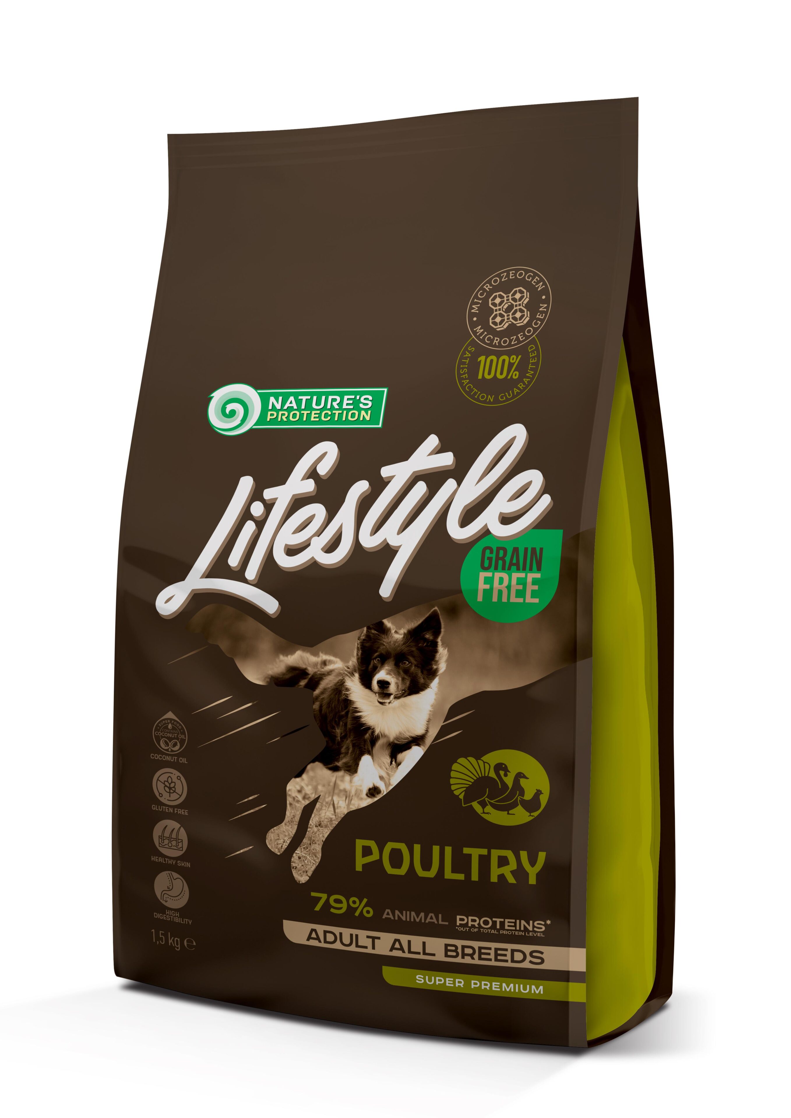 נייצ'רס פרוטקשן Dry grain free food for adult dogs of all breeds with poultry - מזון יבש לכלבים