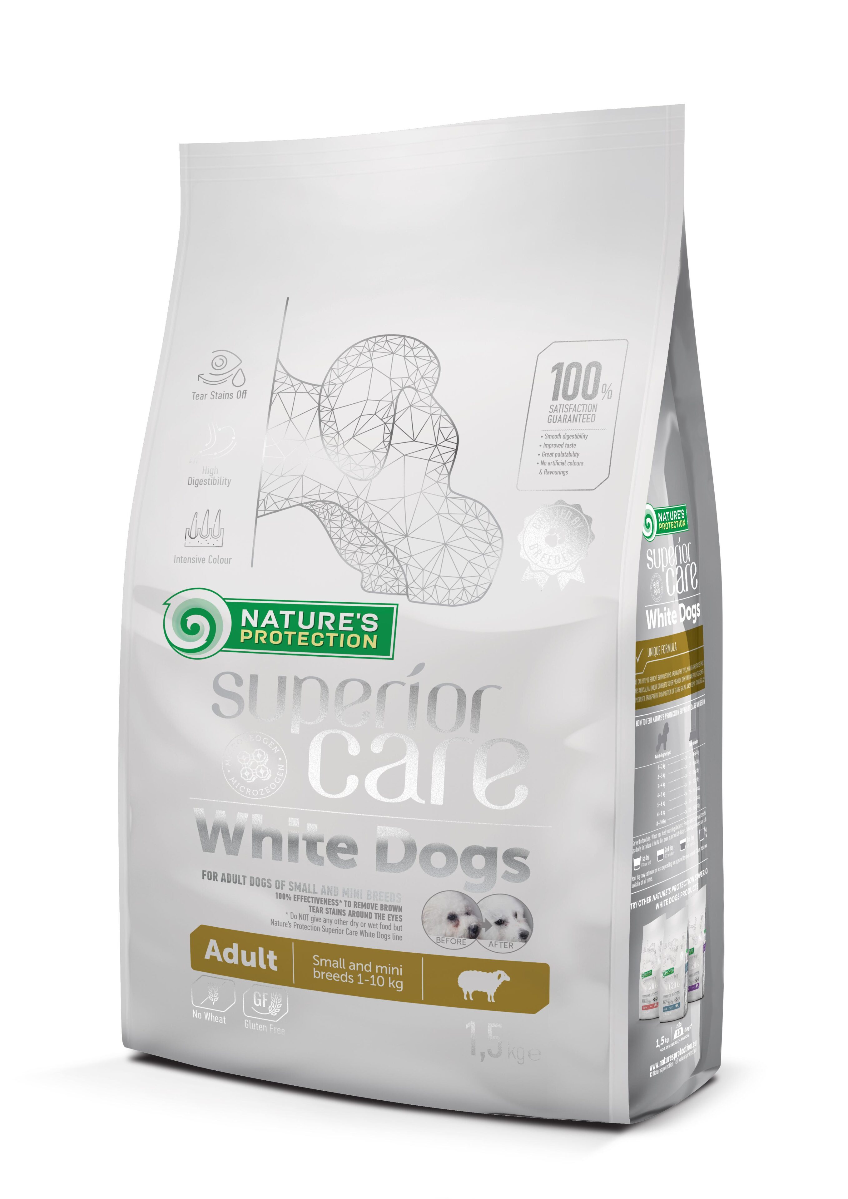 נייצ'רס פרוטקשן Dry food for adult, small and mini breed dogs with white coat, with lamb - מזון יבש לכלבים