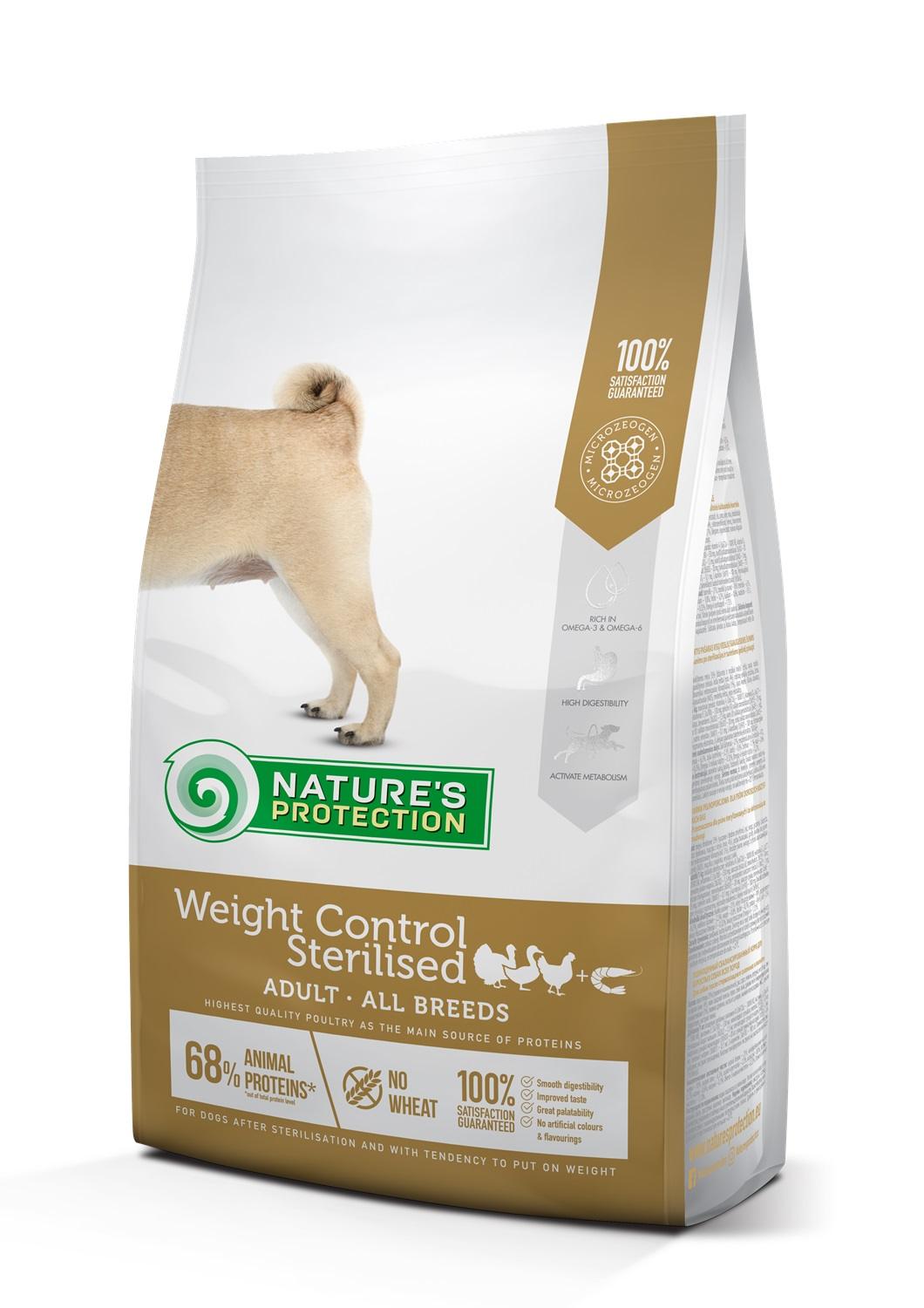 נייצ'רס פרוטקשן Weight Control for Sterilised Adult All Breed Dogs with Poultry - מזון יבש לכלבים