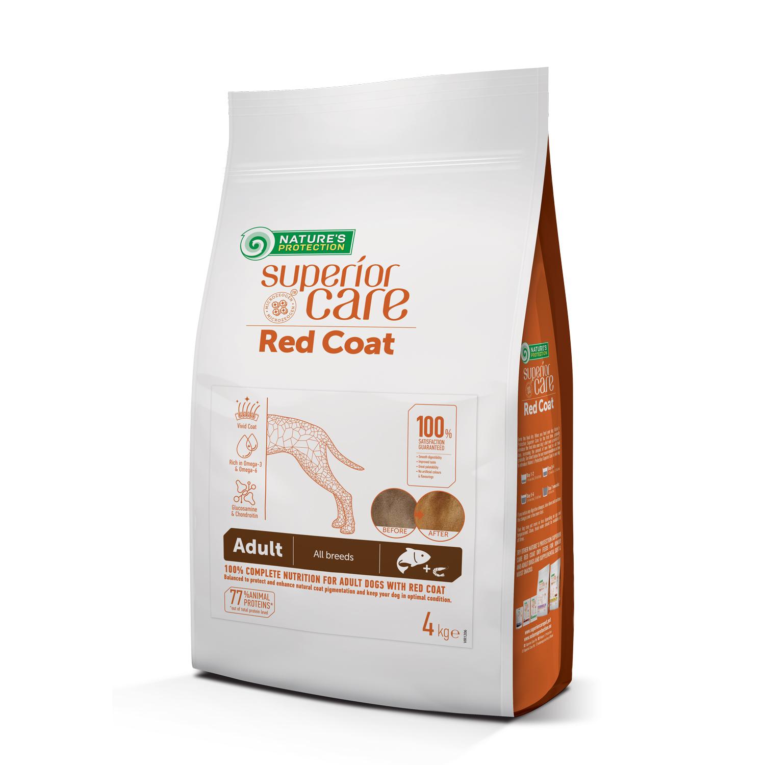 נייצ'רס פרוטקשן Superior Care Red Coat Grain Free with Salmon for Adult All Breeds - מזון יבש לכלבים