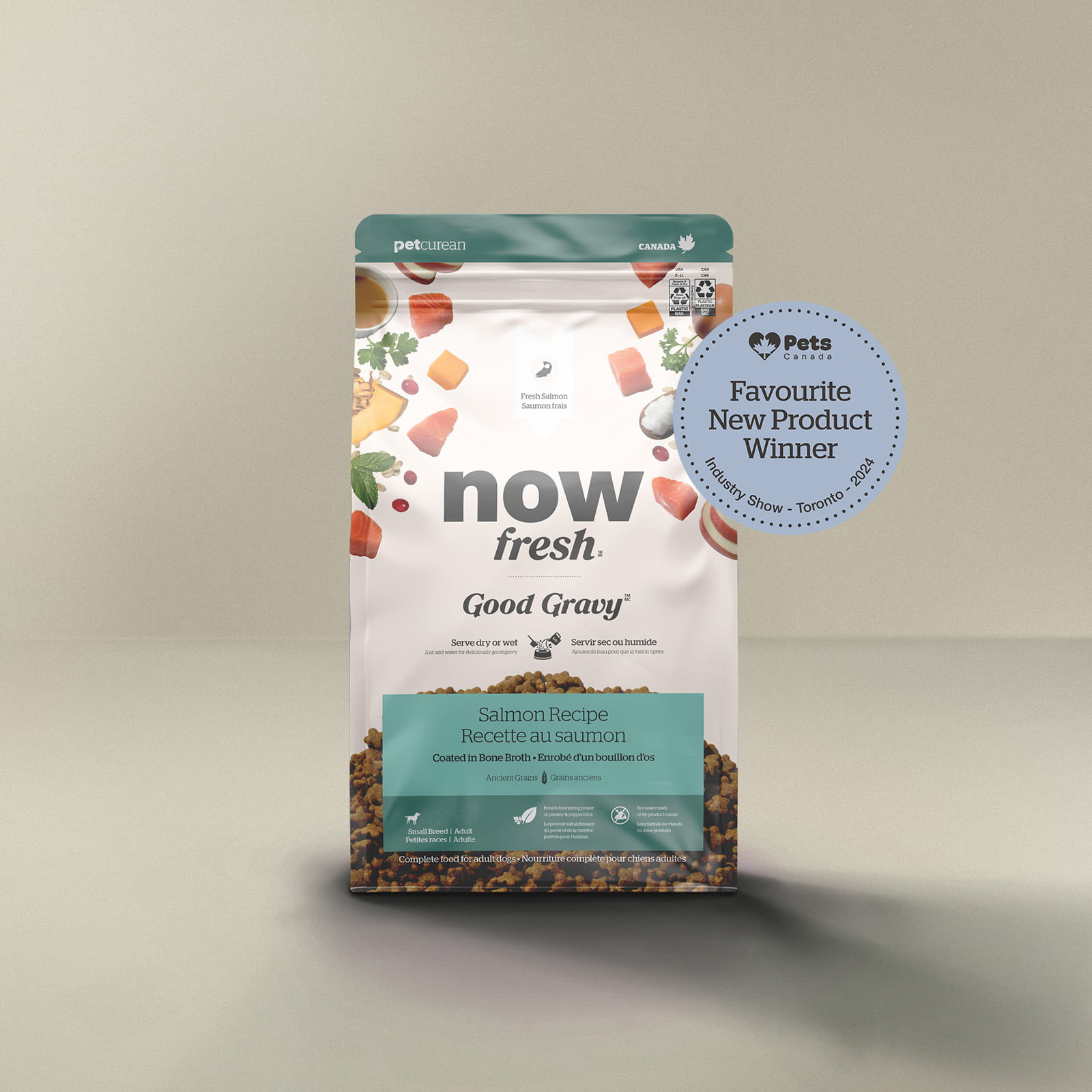 נאו פרש Good Gravy Small Breed Adult Salmon Coated in Bone Broth - מזון יבש לכלבים