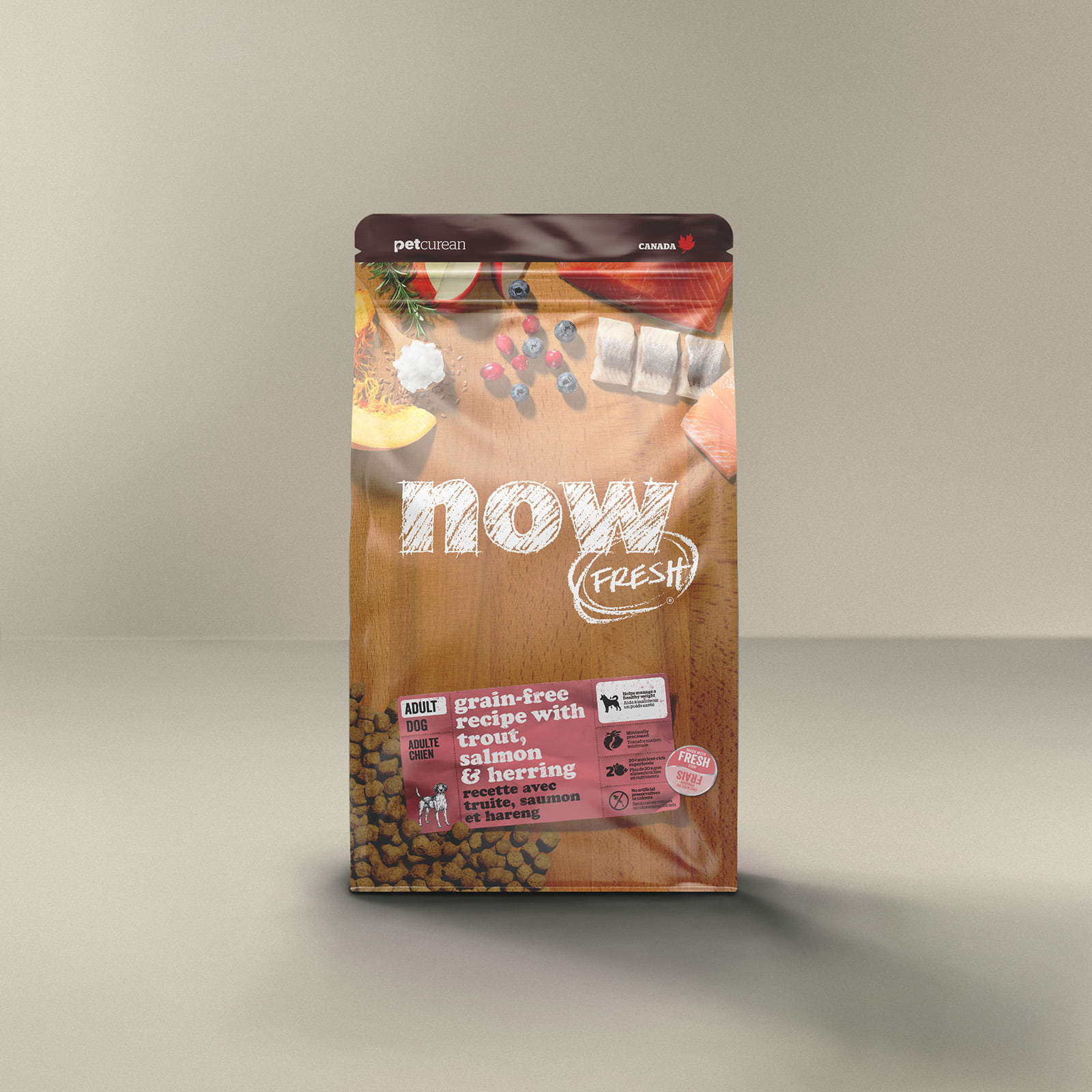 נאו פרש Adult Trout, Salmon & Herring Grain-Free Recipe - מזון יבש לכלבים