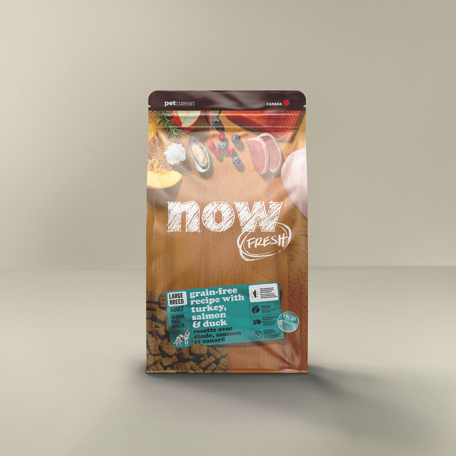 נאו פרש Large Breed Adult Turkey, Salmon & Duck Grain-Free Dry Dog Food - מזון יבש לכלבים