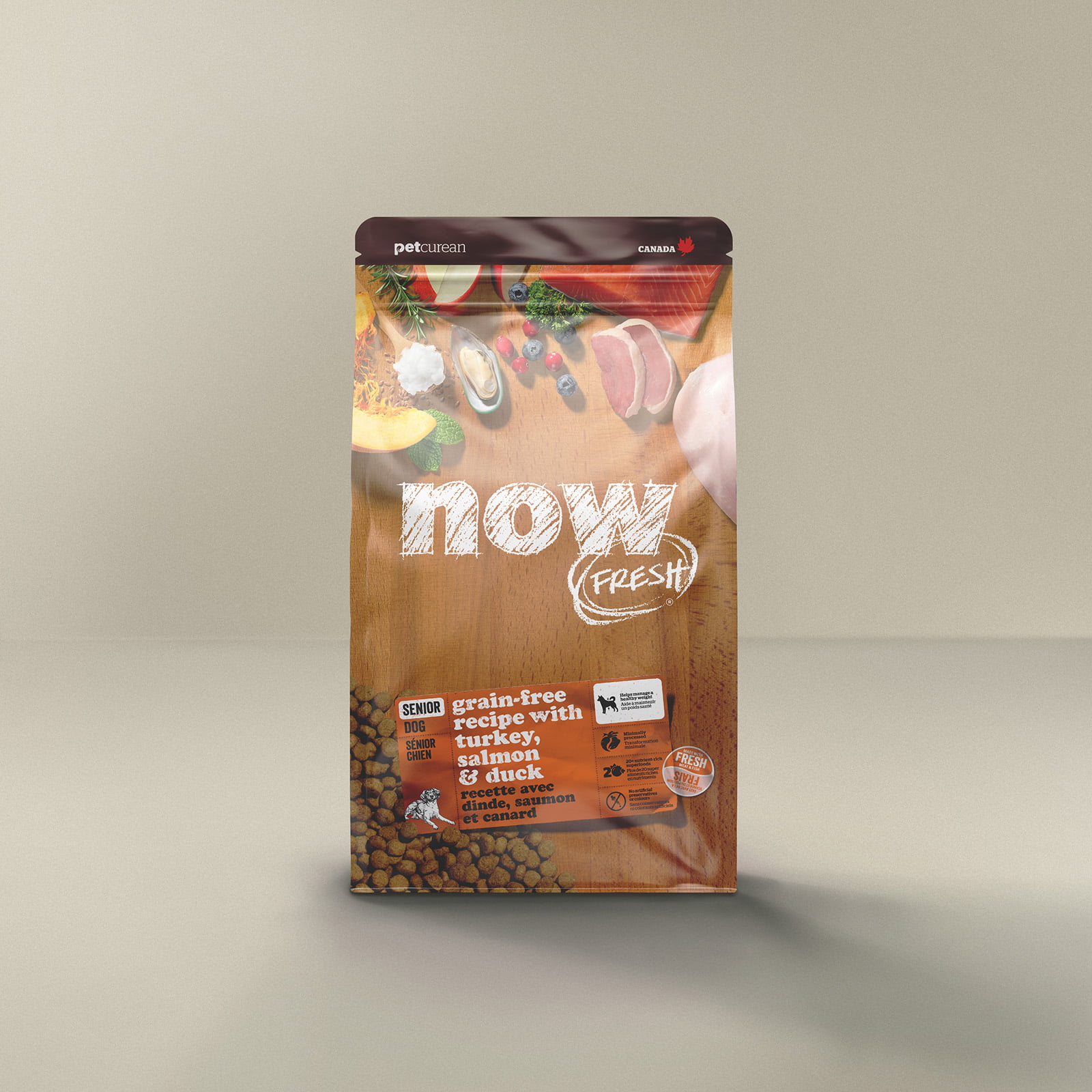 נאו פרש Senior Grain-Free Recipe with Turkey, Salmon & Duck - מזון יבש לכלבים