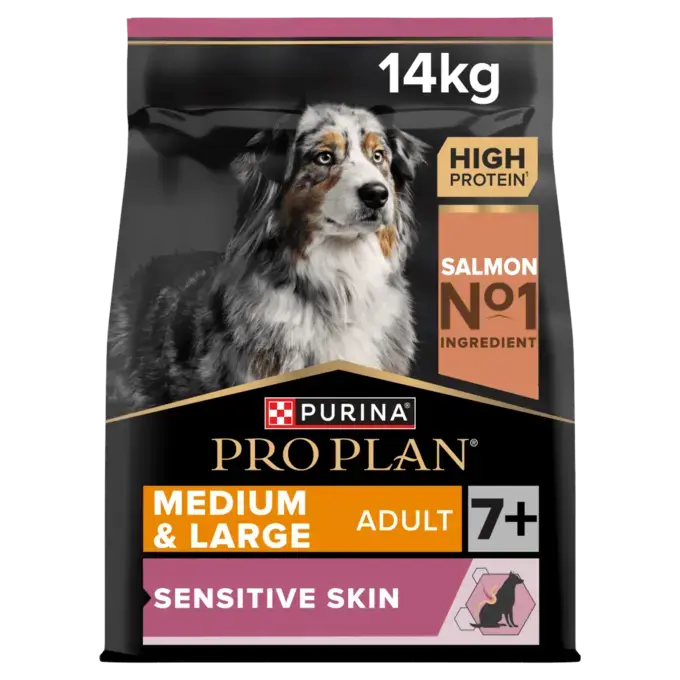 פרו פלאן Medium and Large Adult 7+ Sensitive Skin Salmon - מזון יבש לכלבים