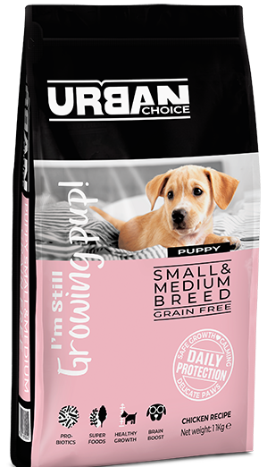 אורבן צ'ויס Puppy small & medium breed - מזון יבש לכלבים