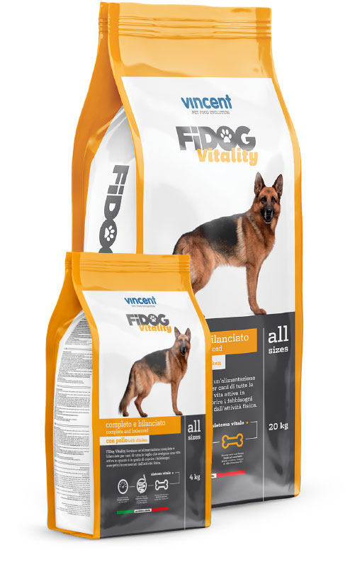 וינסנט Fidog Vitality with Chicken - מזון יבש לכלבים
