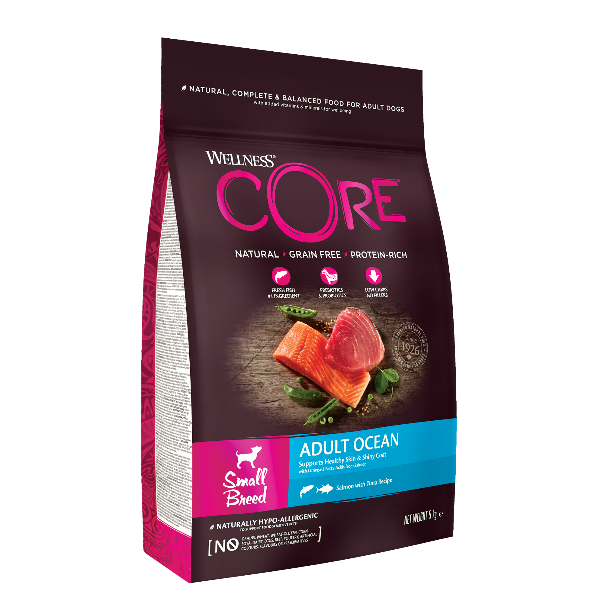 וולנס קור Small Breed Adult Ocean, Salmon with Tuna - מזון יבש לכלבים